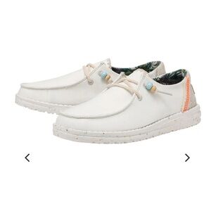 Hey Dude White Loafers with Colorful Accents